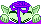 kossai proudly hold up purple crochet blanket, with tangle of yarn on top of head